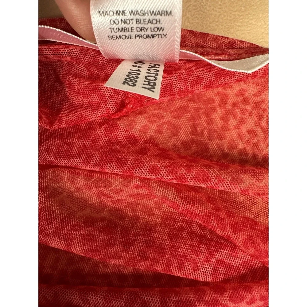 Vintage Victorias Secret Medium Nightgown Animal‎ Print Coquette Semi Sheer Y2K